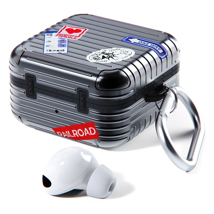 미아크 갤럭시 버즈 캐리어 케이스, 갤럭시 버즈 라이브  프로  프로2  fe, 블랙, 1개