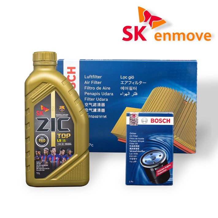 올뉴 말리부 2.0 터보 엔진오일 5L 세트 지크 TOP LS 5W30 보쉬 A 3006 O 0355, 1개, 1L