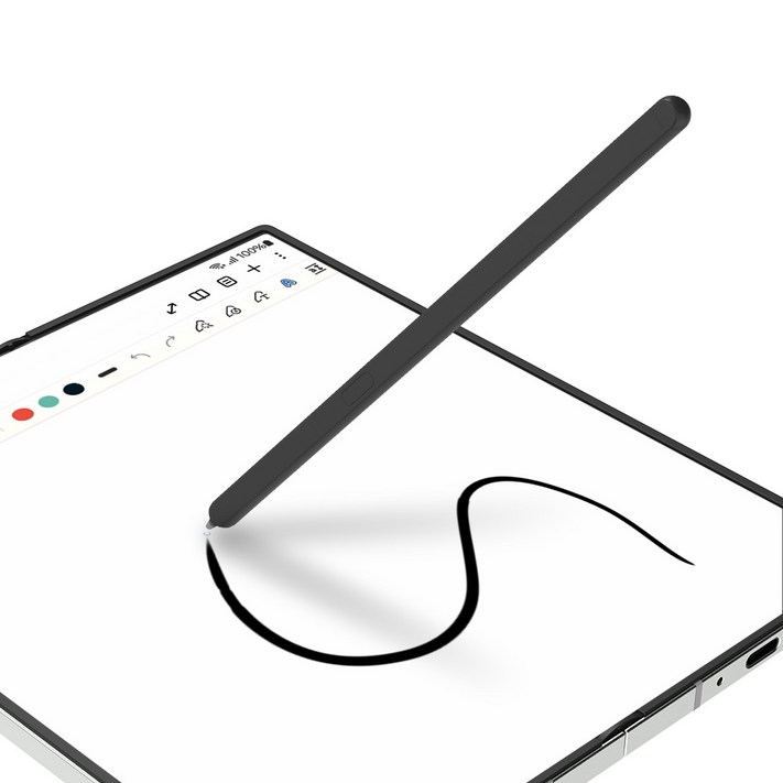 랩씨 갤럭시 Z폴드 6 5 4 3 호환 s펜, 1개, 갤럭시 Z폴드 3 4 5 6 호환 블랙