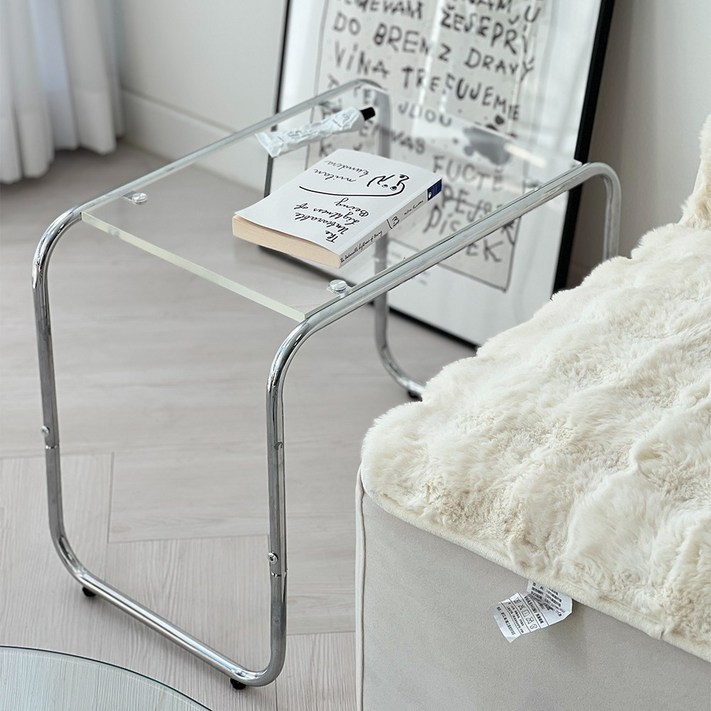 비니쿤카 아크릴 사이드 테이블 거실 쇼파 소파 투명 테이블 협탁 카페테이블, Clear투명