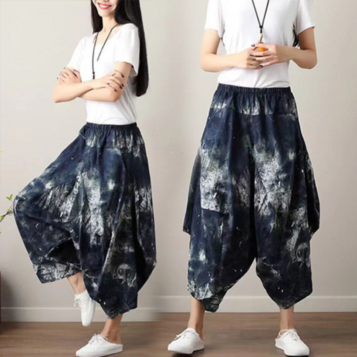 헬로샵 헬로샵 얼룩가오리 배기 바지