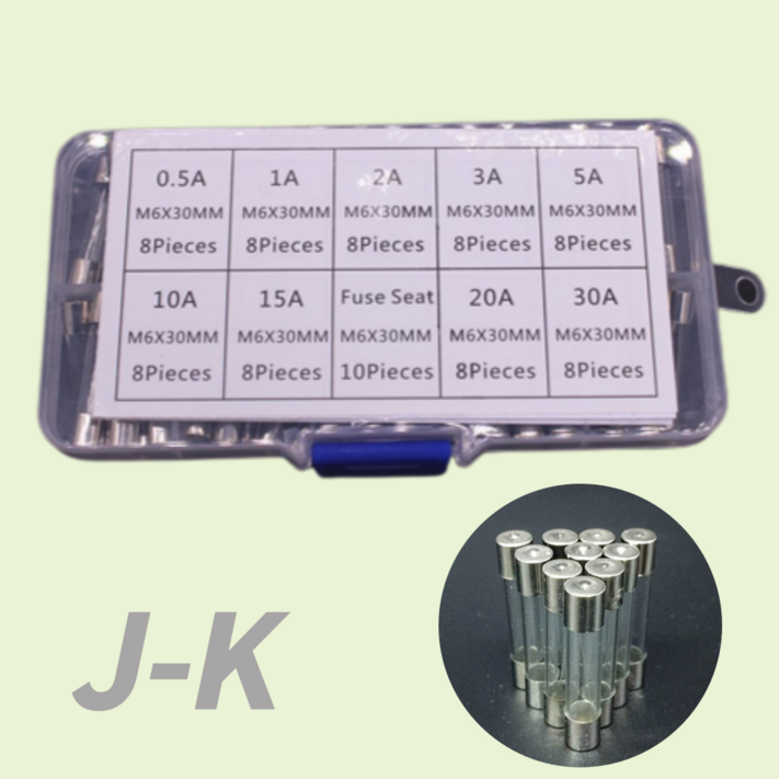 제이케이 유리관휴즈 퓨즈 10종 유리관 630mm 72pcs 자동차 CAR FUSES, 1개