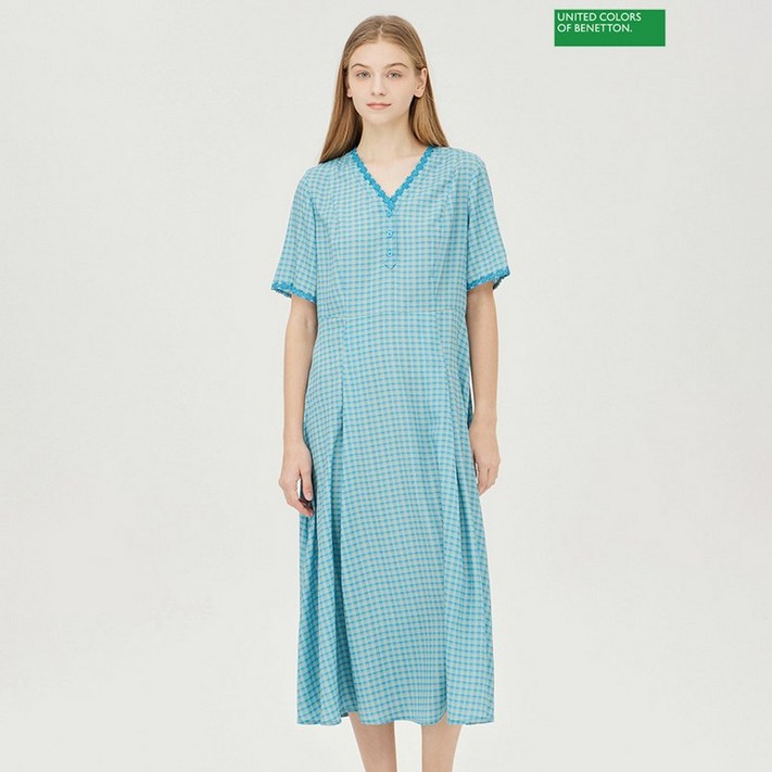 베네통 체크 원피스 BAOP98431 1904049