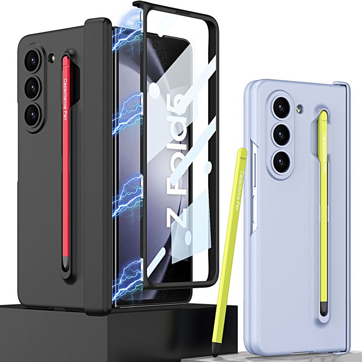 갤럭시 Z 폴드3 4 5 슬림 케이스 커버 with S펜액정보호 필림 일체형 휴대폰 케이스