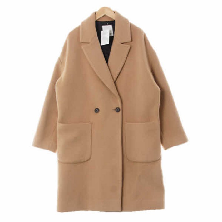 7026 톰보이 베이지 앙고라혼방 오버핏빅아웃포켓원버튼더블코트 8090