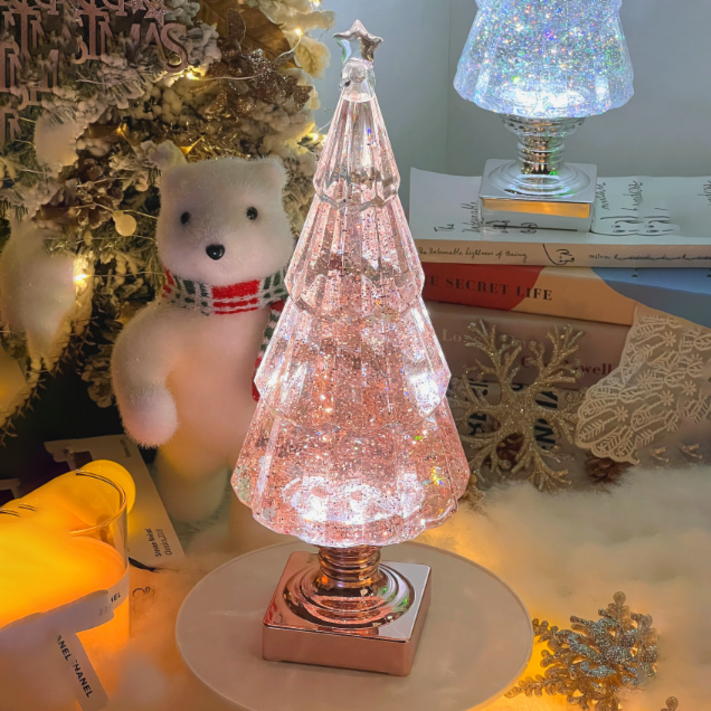 [KC인증]크리스마스 트리 투명 LED 오르골 워터볼 무드등 선물 소품 장식 인테리어