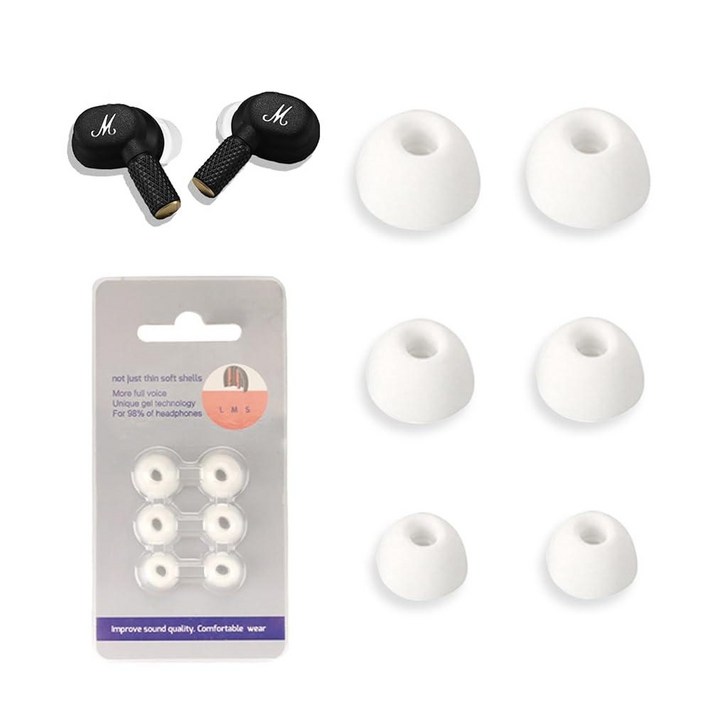 3쌍 Marshall Motif II용 이어 팁, NOUKAJU 실리콘 교체용 이어버드, SML 3가지 사이즈, 이어버드 팁, Marshall Motif II용 교체용