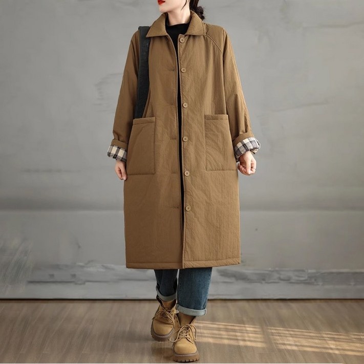 ZAJA 여성 롱패딩 점퍼 빅사이즈 무지 롱 겨울 아우터