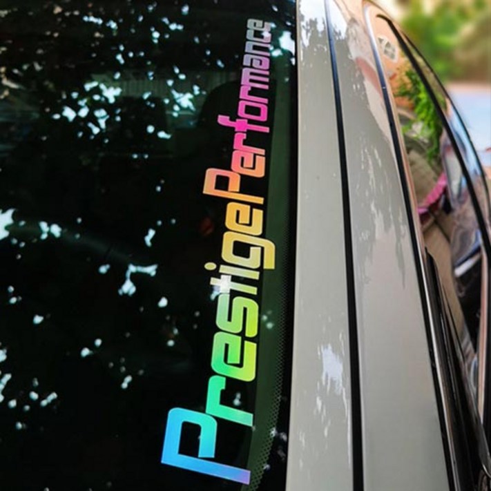 PrestigePerformance 레터링 스티커 자동차 튜닝 데칼 스티커, 홀로그램, 1개 PrestigePerformance 레터링 스티커 자동차 튜닝 데칼 스티커, 홀로그램, 1개