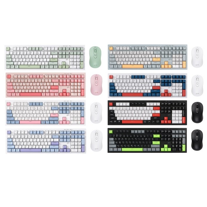 지클릭커 오피스프로 사일런스 M 무소음 무선 블루투스 108 키보드 마우스 세트, 일반형, Greenwich, WMK90