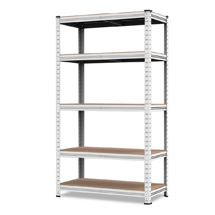 부원진열장 에코랙 3단 4단 5단 6단 무볼트 조립식 앵글선반 경량랙 철제 선반 창고 베란다 세탁기 틈새 수납장, 5단, 화이트