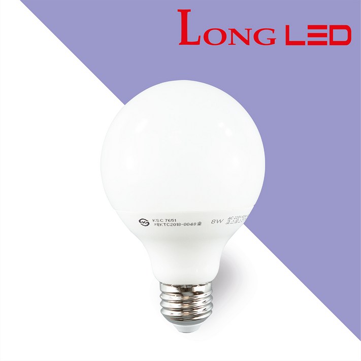 연서전기조명 코스모스전기 LED 볼구 볼램프 G80 8W 주광색 1개, 주광색, 1개