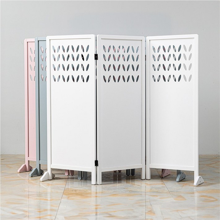 심플리스 잎새 미니 1200 파티션 이쁘고 귀여운 가림막 가벽 인테리어 이동식 접이식 가리개 공간분리 칸막이, 화이트 3Way