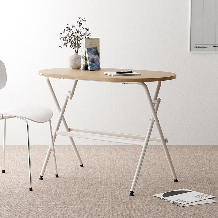 실버미어 1인 책상 식탁 접이식 테이블, 2인용, 01내추럴우드기본형
