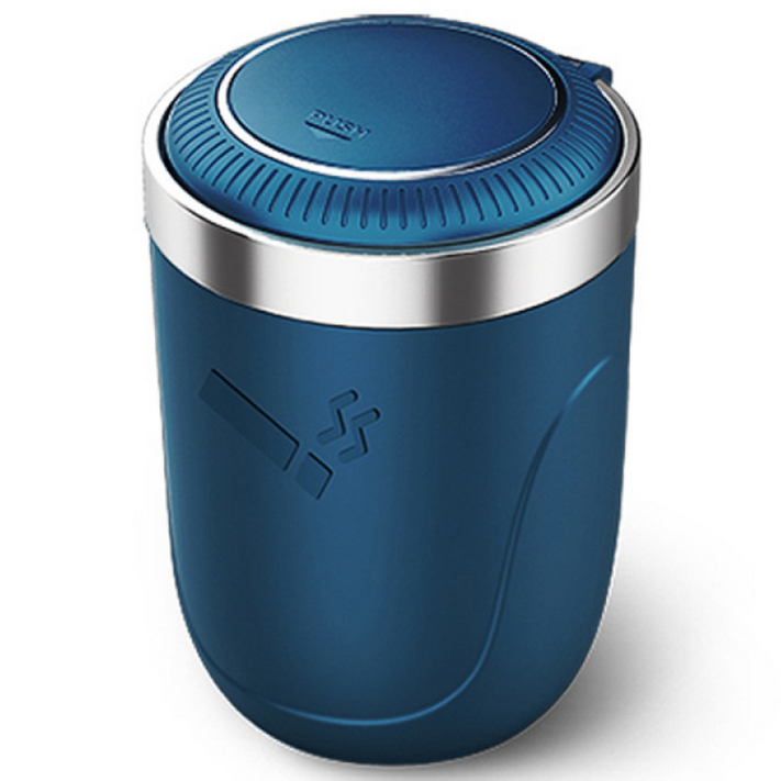 마이웨이 원터치 오픈 LED 냄새차단 차량용 재떨이, 1개, 블루