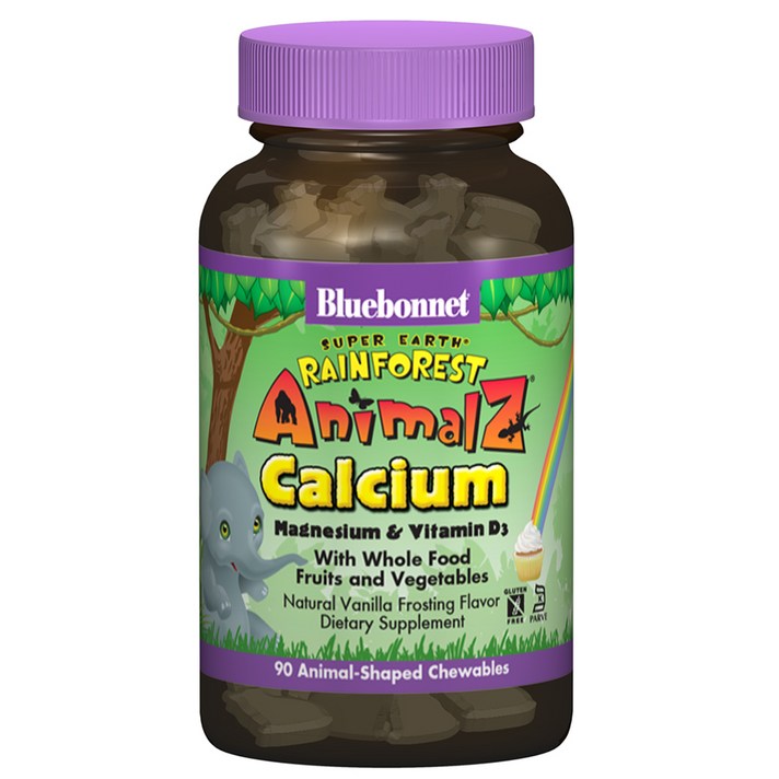 블루보넷 애니멀즈 어린이 칼슘 내추럴 바닐라 프로스팅 츄어블, 90개입, 1개