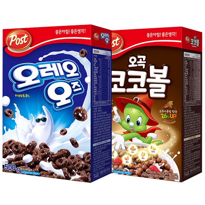 포스트 시리얼 오레오 오즈 500g + 오곡 코코볼 570g, 1세트