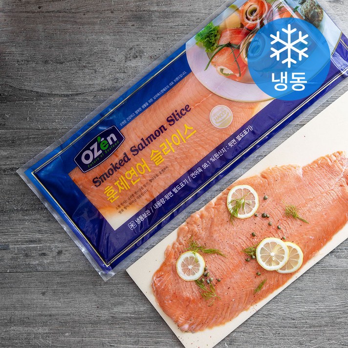 오젠 훈제 연어 슬라이스 (냉동), 1kg, 1개