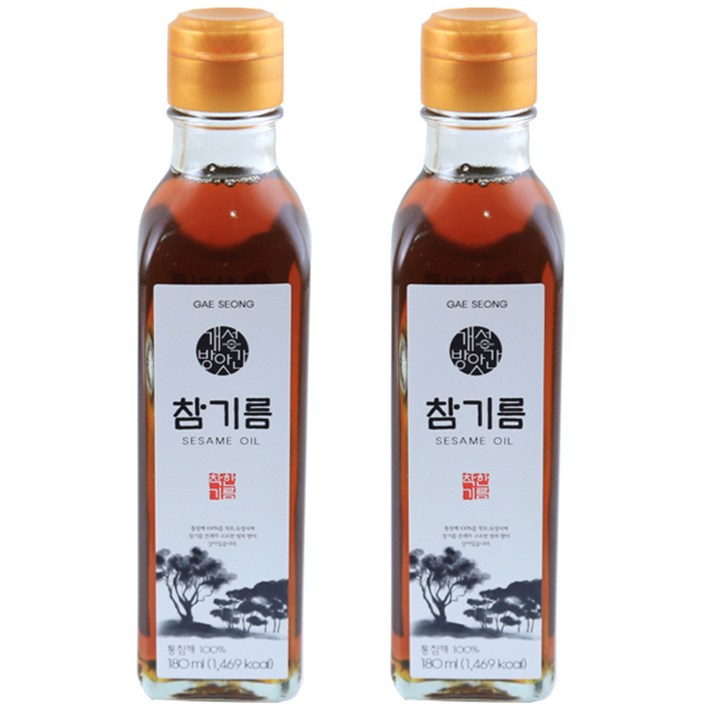 개성방앗간 고소한 맛이 살아 있는 참기름, 180ml, 2개입
