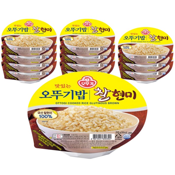 오뚜기 오뚜기밥 찰현미, 210g, 12개