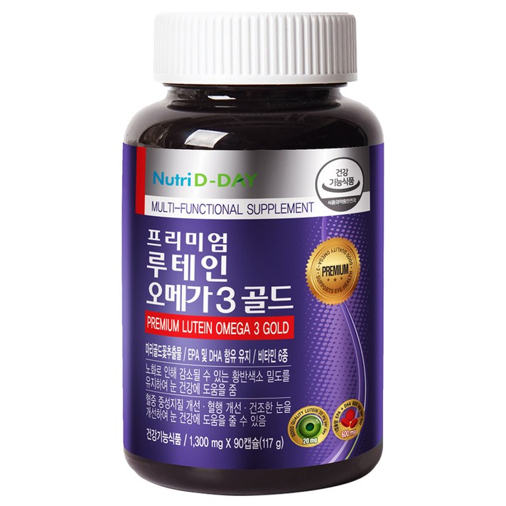 뉴트리디데이 프리미엄 루테인 오메가3골드 3개월분, 90캡슐, 1개