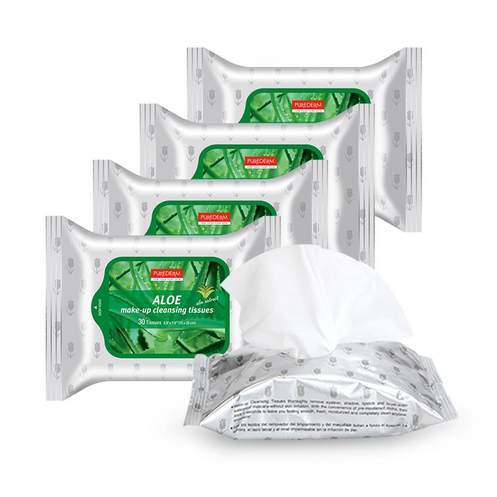 퓨어덤 클렌징 티슈 알로에, 30매입, 5개