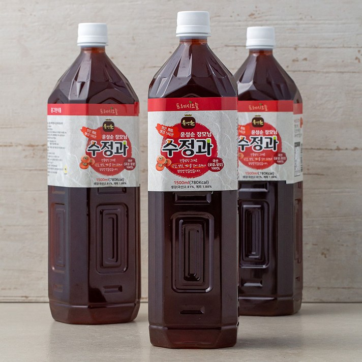 윤성순 맑은 계피 생강 5시간 수정과, 1500ml, 3개