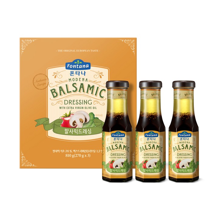 폰타나 발사믹 드레싱, 270g, 3개