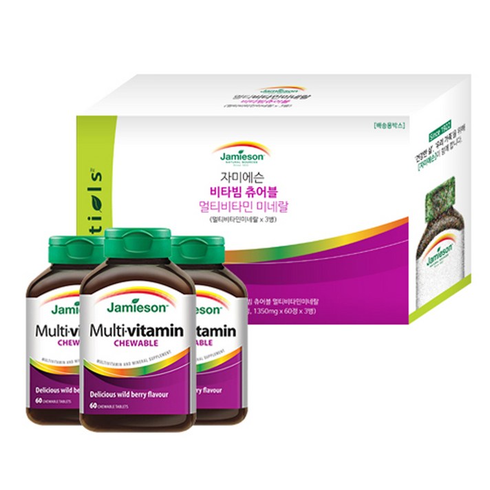자미에슨 츄어블 멀티비타민 미네랄 선물세트, 180정, 1세트