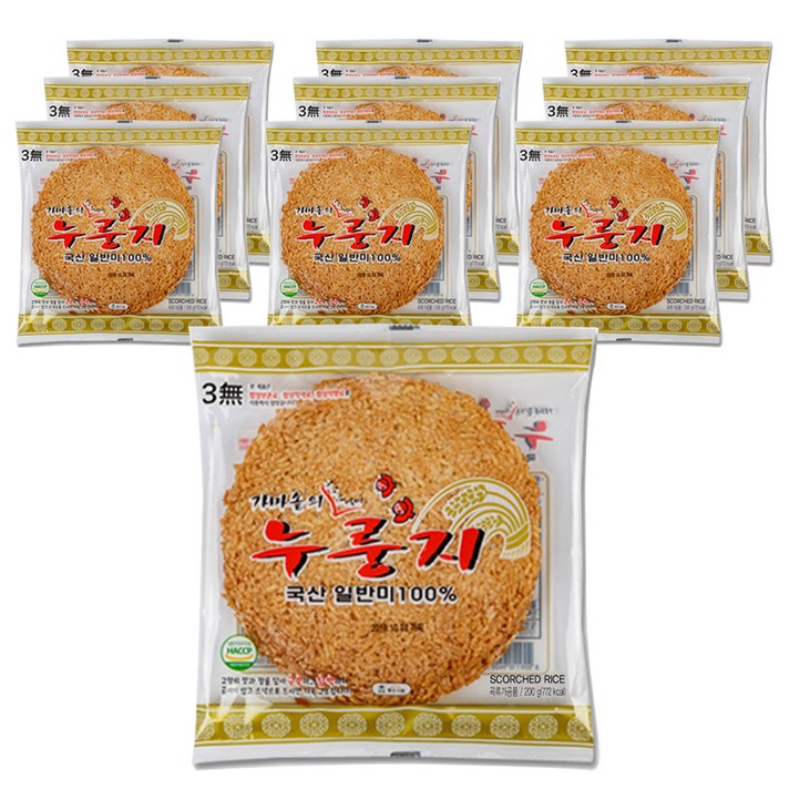 참좋은식품 가마솥의 누룽지, 200g, 10개