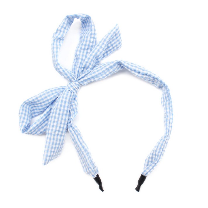 채니봉봉 깅엄 체크 로사 헤어밴드