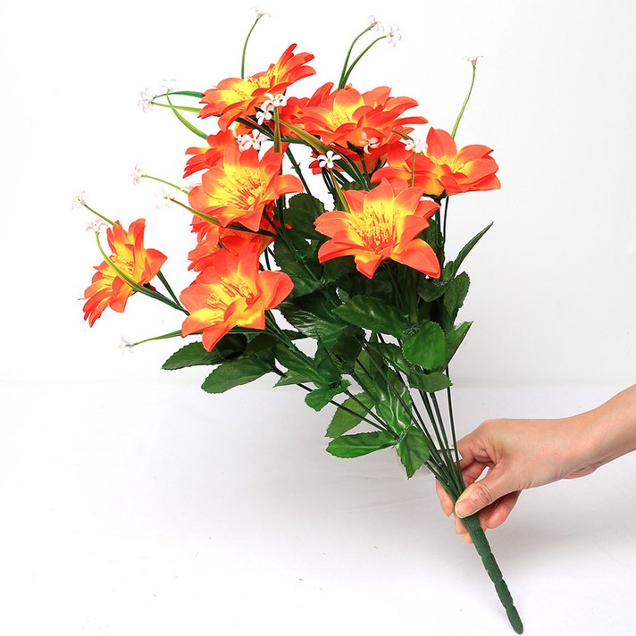조아트 조화 12송이 다알리아 꽃다발, 오렌지
