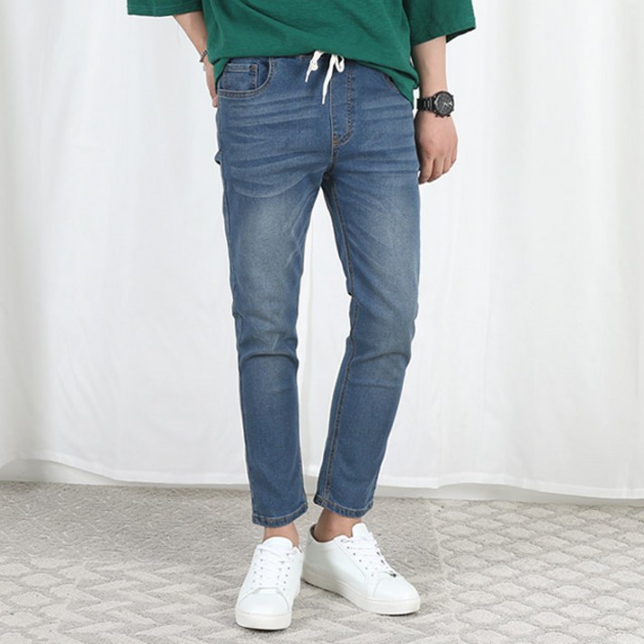 디와이진 남성용 쫀득스판 밴딩 데님팬츠