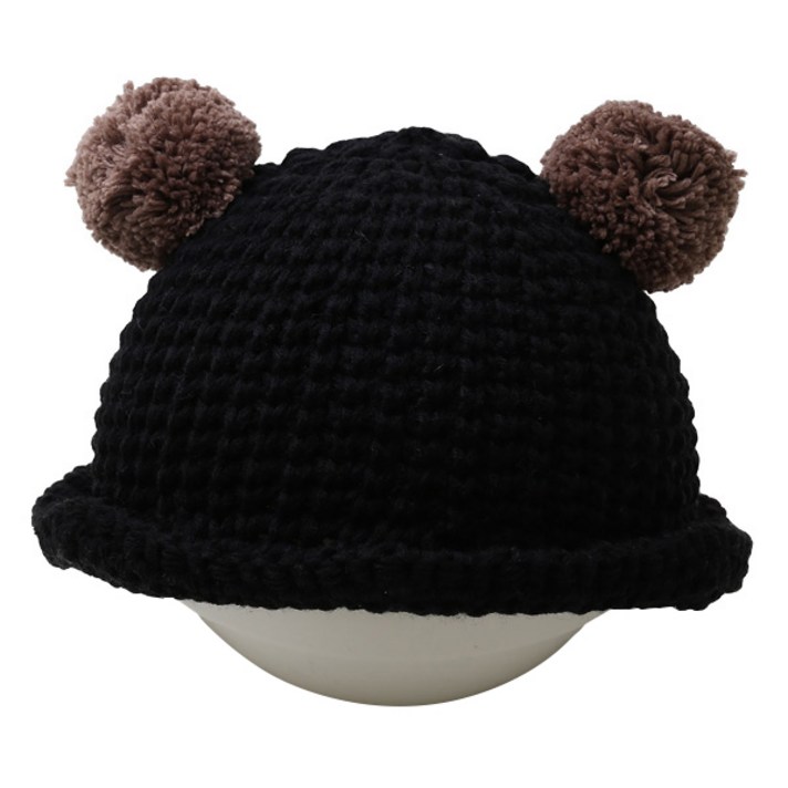 무슈 유아용 양방울 니트 챙모자