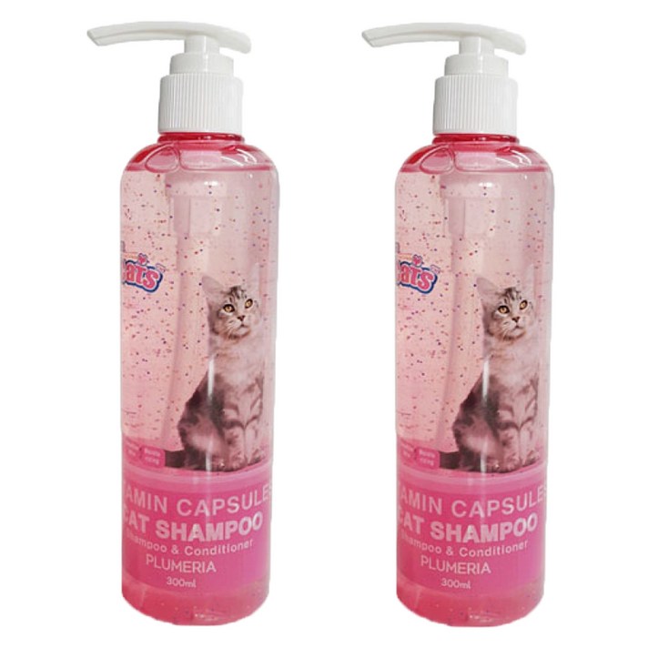 더캣츠 비타민캡슐 고양이샴푸 푸르메리아향 300ml, 2개입