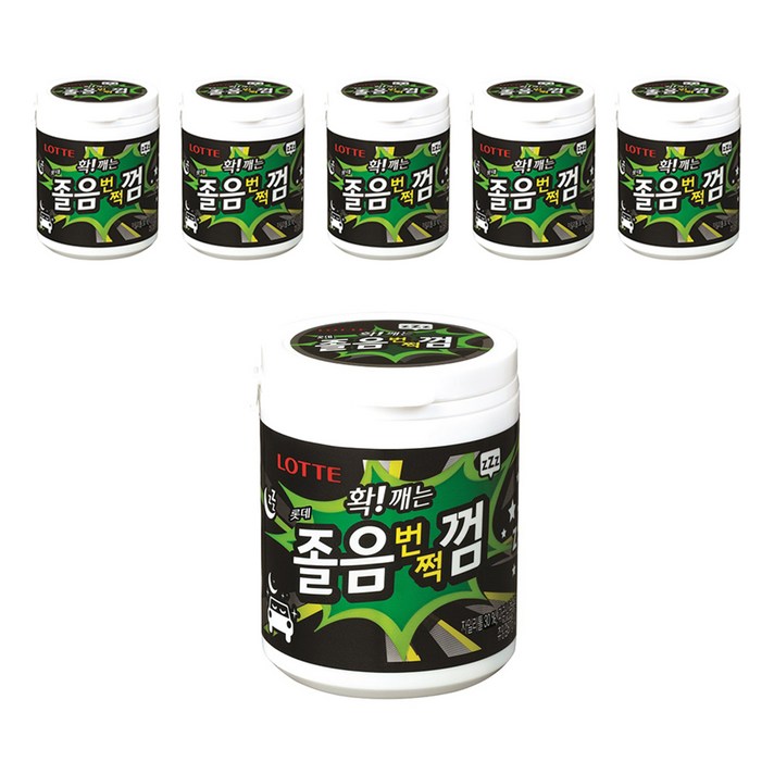 롯데 확 깨는 졸음 번쩍 껌, 87g, 6개