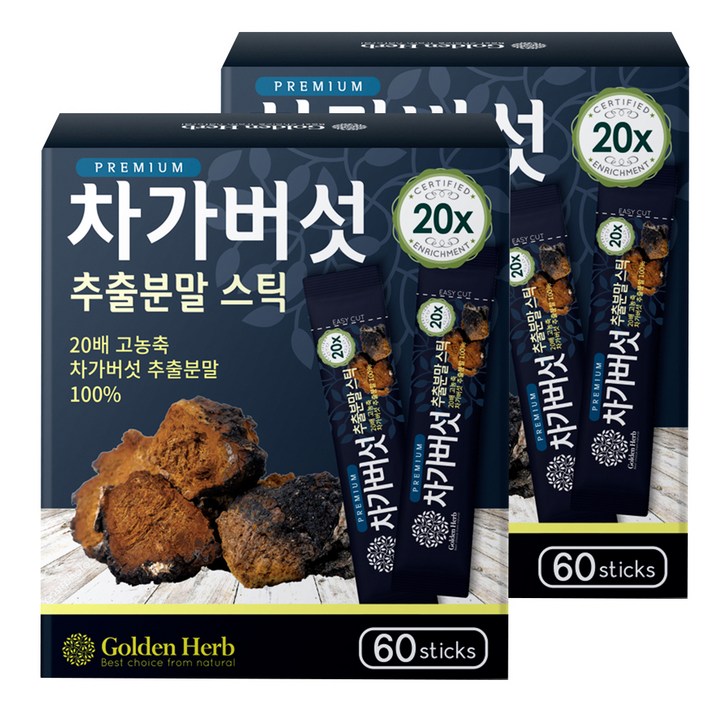 골든허브 프리미엄 차가버섯 추출분말 스틱, 1g, 120개