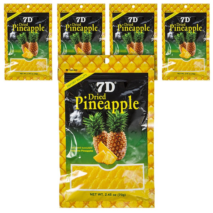7D 건조파인애플, 70g, 5개