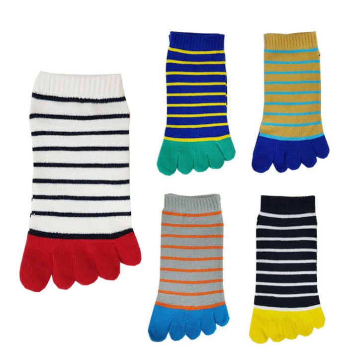 여성용 뽀송귀 투톤링글 발가락 스니커즈 양말 5족세트