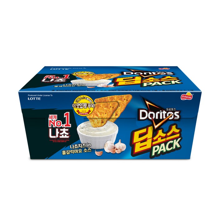 도리토스 나쵸치즈맛 딥소스팩 치즈앤마요, 45g, 12개
