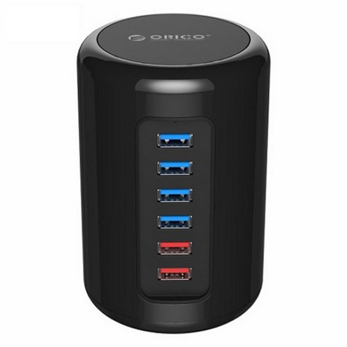 오리코 USB 3.0 허브 4포트 + USB 충전단자 2포트 유전원 멀티허브 RH4CS