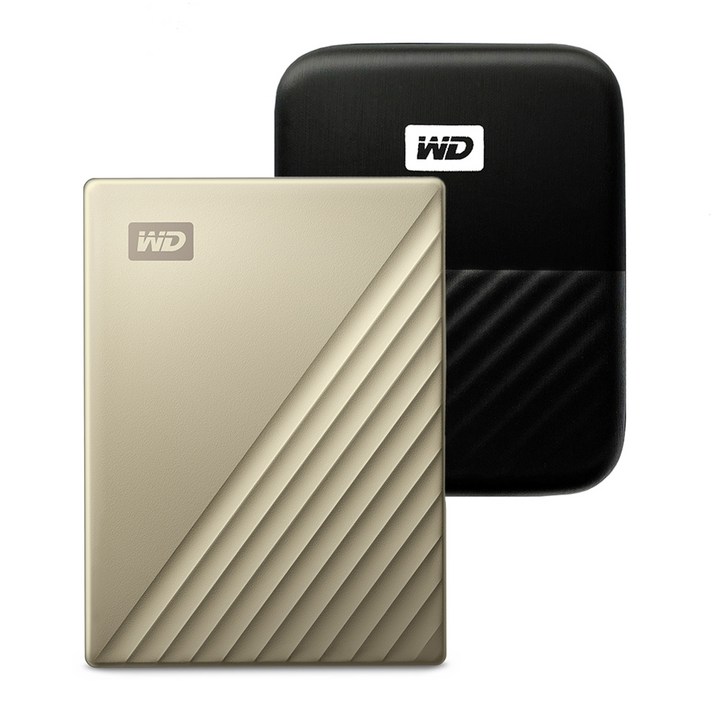 WD My Passport Ultra Type C 휴대용 외장하드 + 파우치, 2TB, 골드