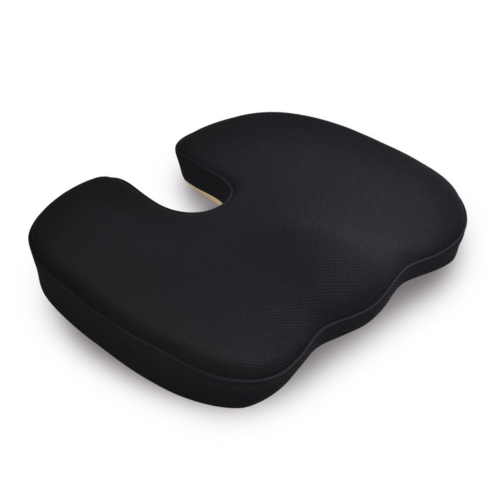 삼에스 7도 차량용 사무실용 메모리폼 방석, 블랙, 1개