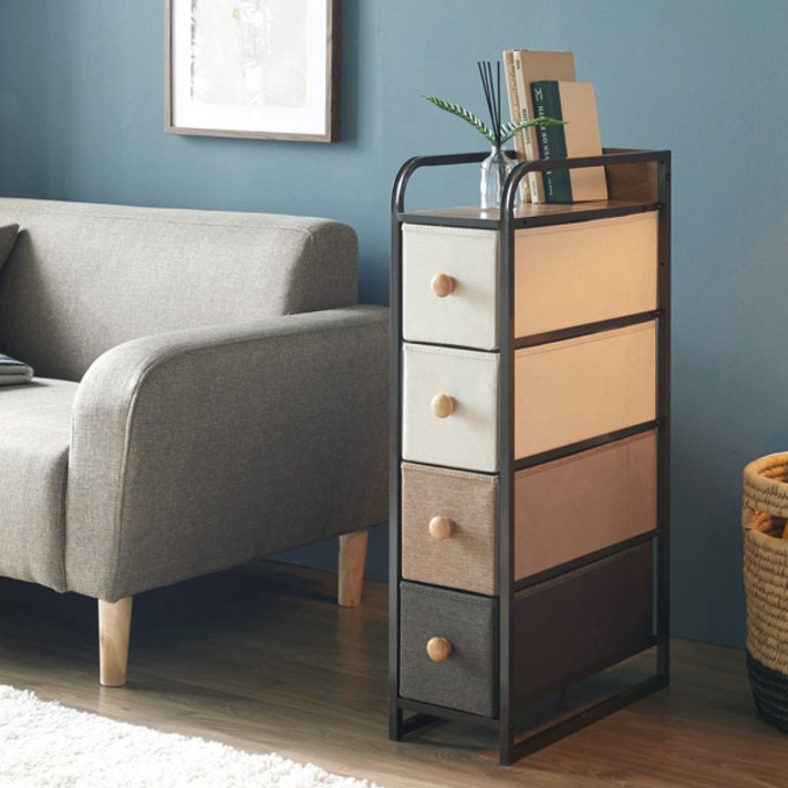  홈앤미 슬림 4단 서랍장, 혼합 색상, 4개 