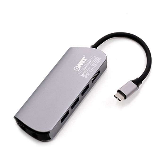 오엠티 8in1 C타입 멀티 USB 3.0 허브 OUH-8IN1, 혼합색상