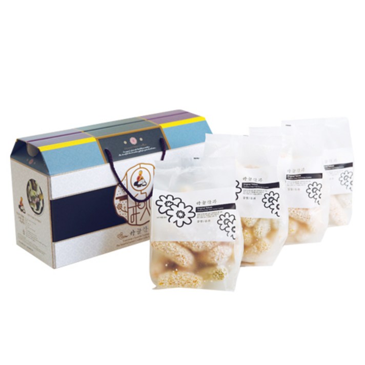 하늘한과 수려한 찹쌀조청유과 세트 연 250g + 비트 250g + 쑥 250g + 치자 250g, 1000g, 1세트