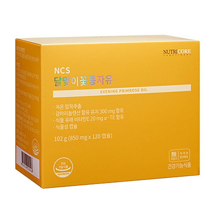 뉴트리코어 달맞이꽃종자유, 120정, 1개