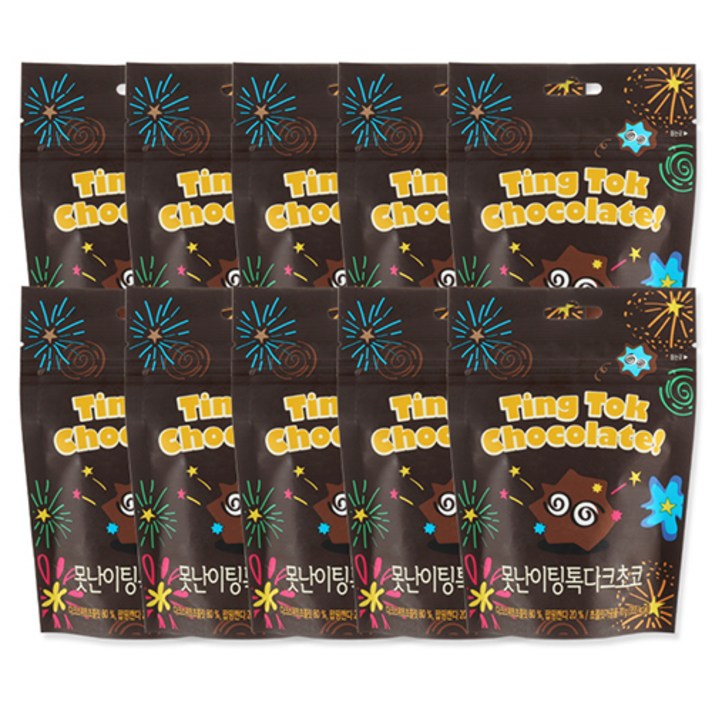  못난이 팅톡 다크초코릿, 70g, 10개 