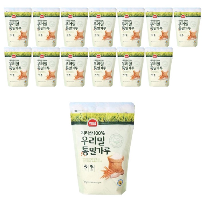 해표 우리밀 통밀가루, 14개, 750g