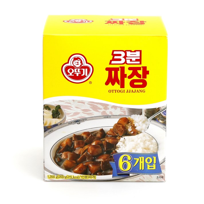 오뚜기 3분 짜장, 200g, 6개